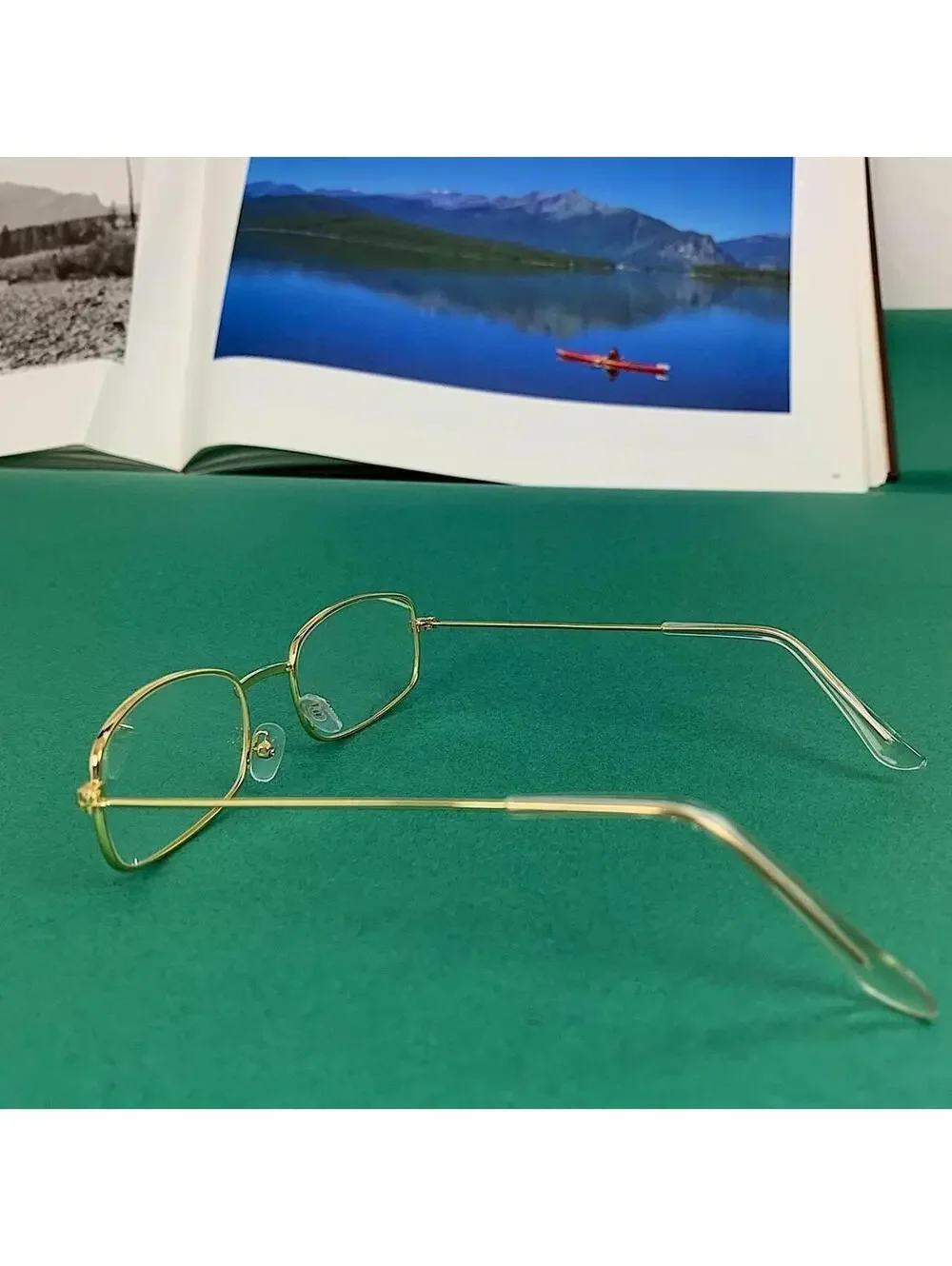 Vintage Y2K Gold Clear Sunglasses